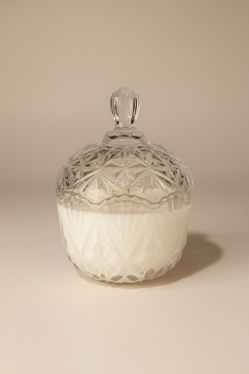 Vintage glass jar candle (Olive Branch)