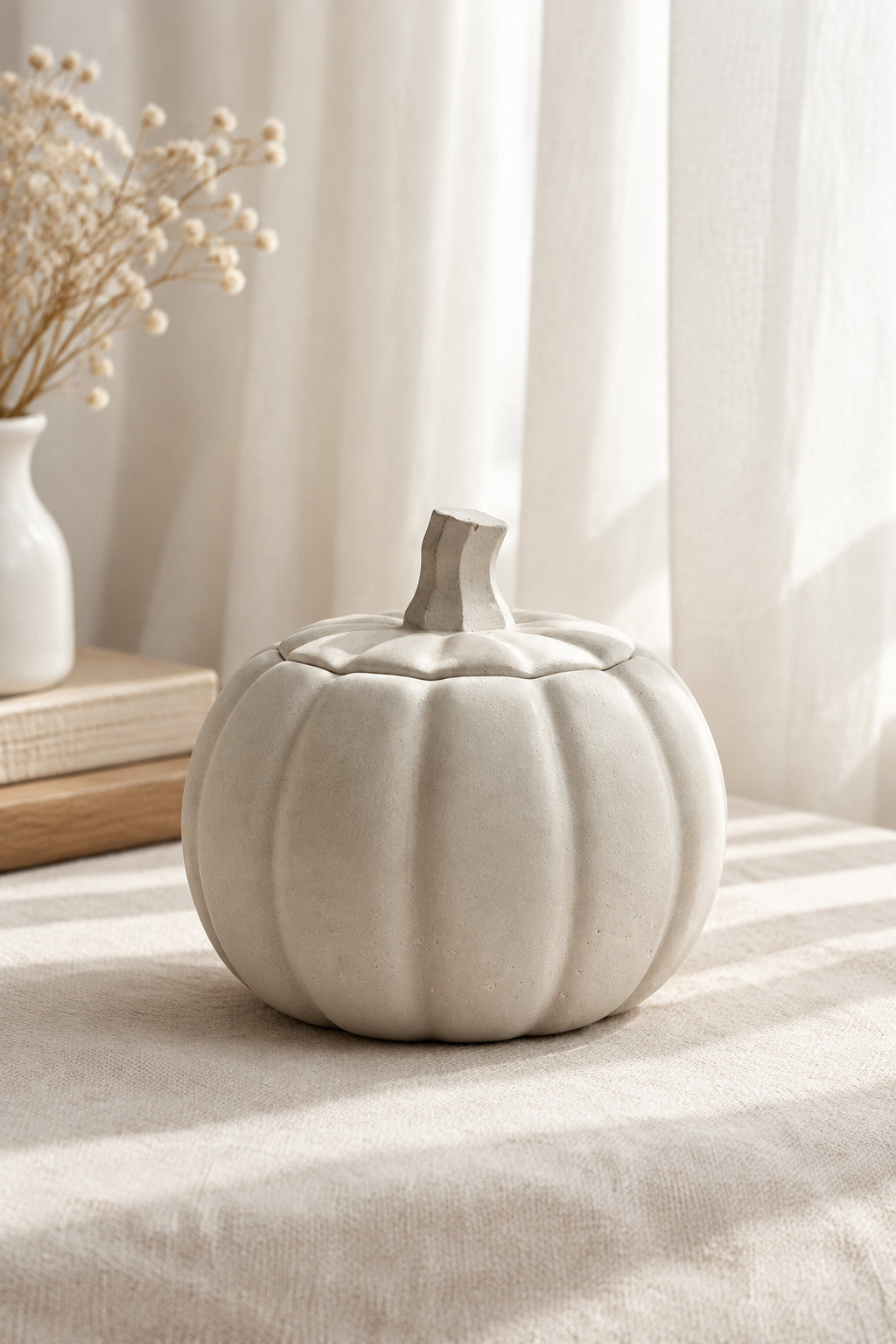Concrete Pumpkin Jar candle