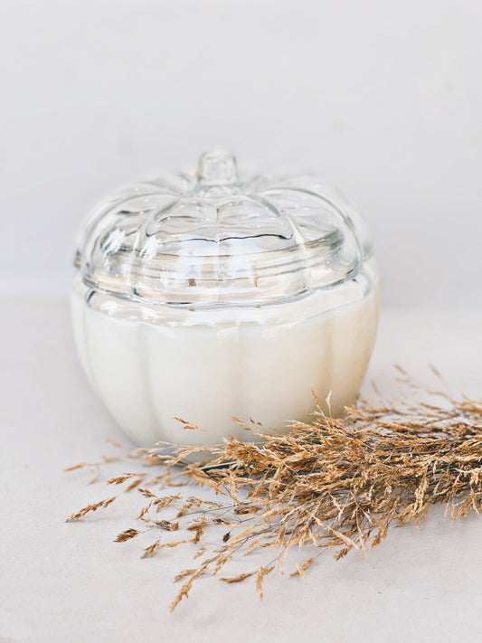 Glass pumpkin jar